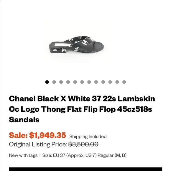 Chanel Logo Thong Sandals